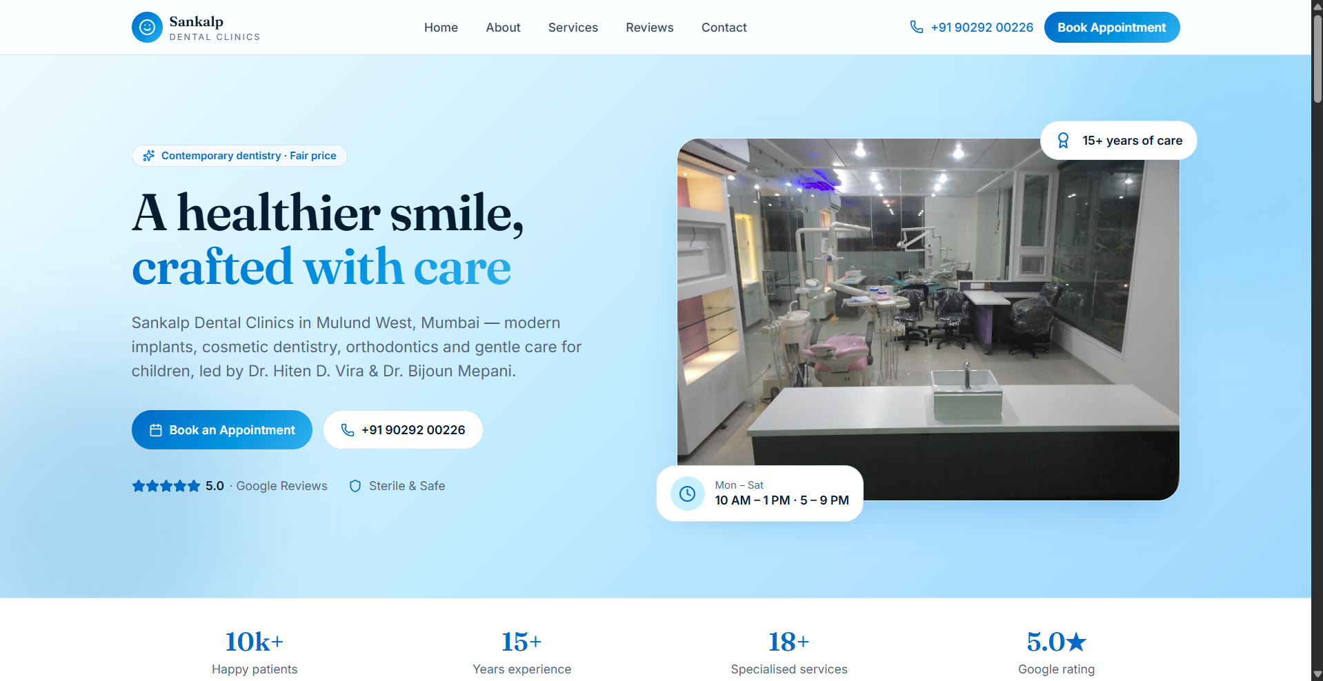 Dental Clinic Website screenshot